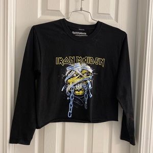 Iron Maiden long sleeve crop top